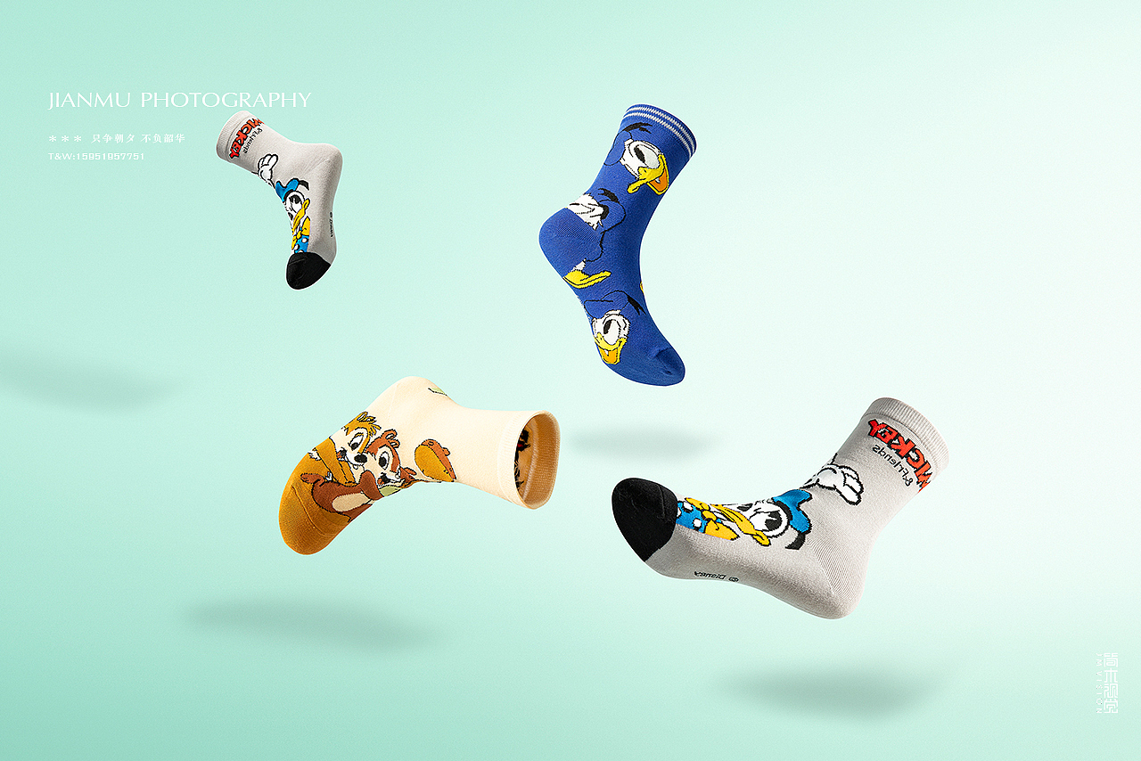 袜子摄影丨迪士尼 × 简木视觉 儿童袜子棉袜 创意拍摄