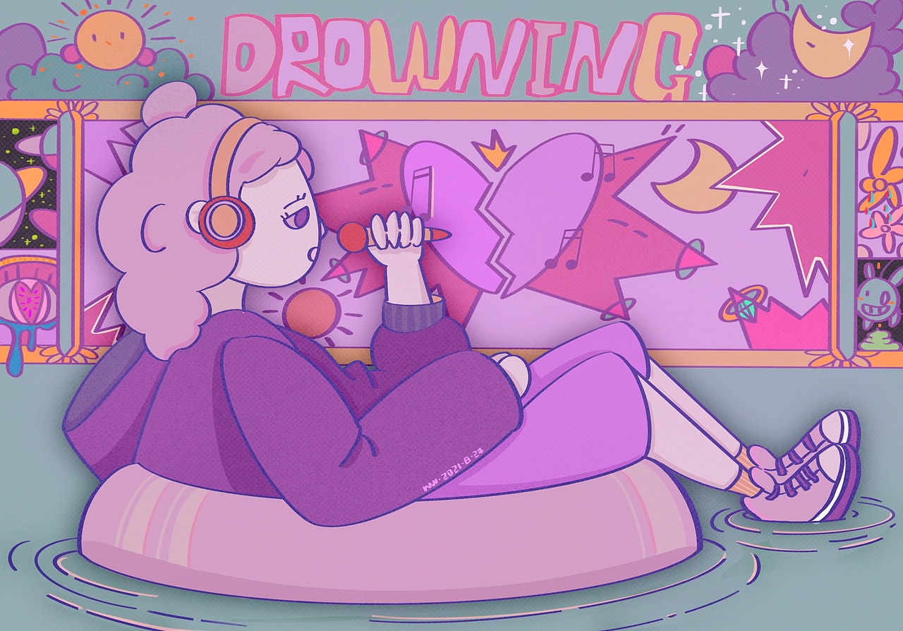 《溺水》（图ZMjcwODg1NjAw） - 商业插画 - 站酷设计师一口碗WAN原创素材 - 站酷ZCOOL