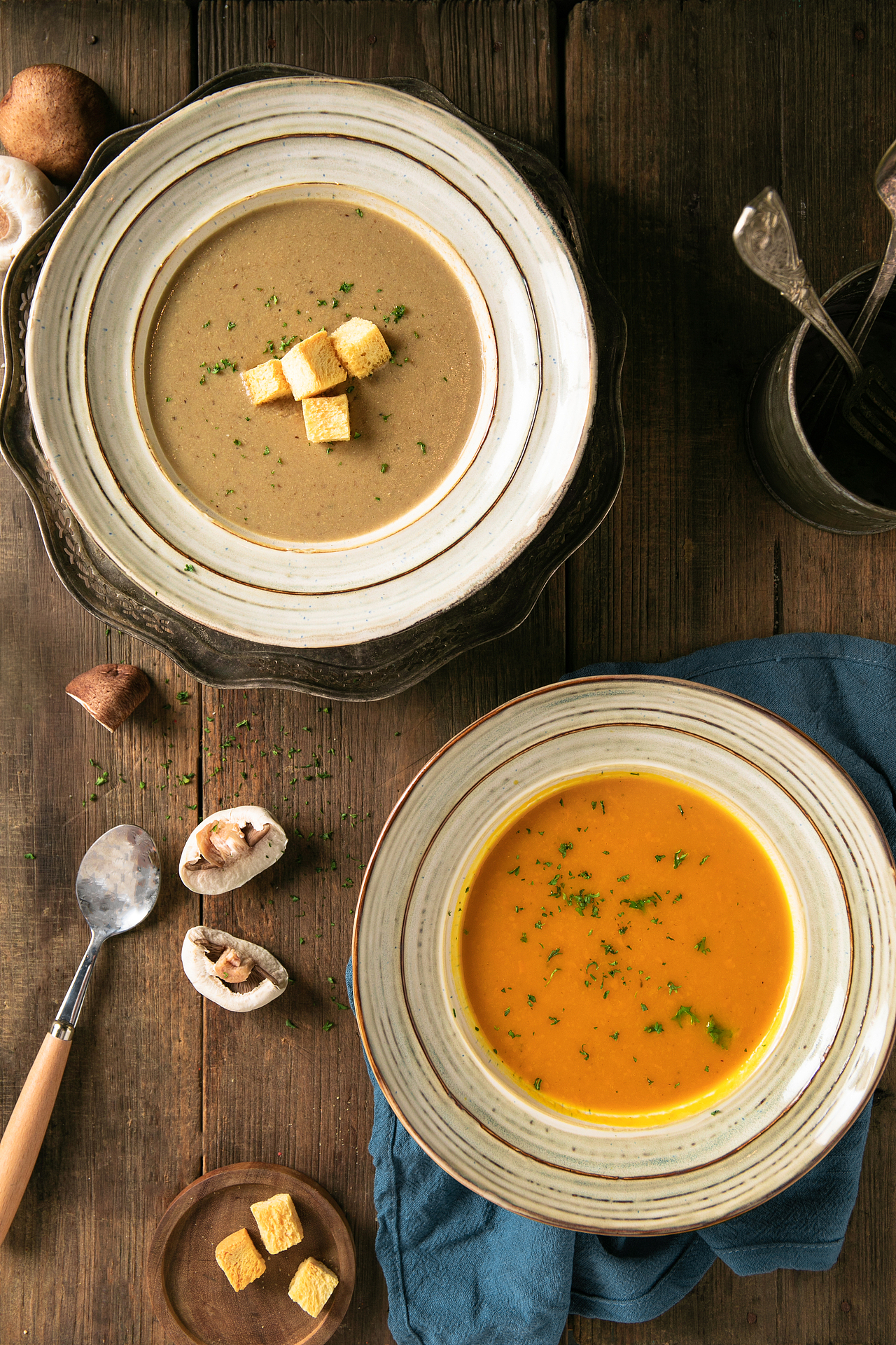 意颂蘑菇汤~~南瓜汤~~