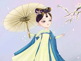 国风Q版古装人物形象插画
