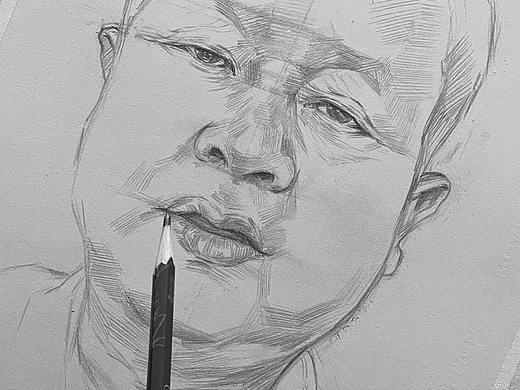 素描《老爸》少野手绘