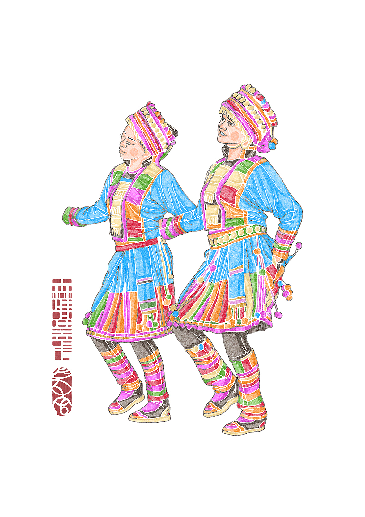 昆明《春城晚报》一组民族插画绘制(图ZOTE1ODc4NDQ=) - 商业插画 - 站酷设计师森特笑虎原创素材 - 站酷ZCOOL