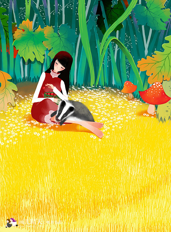 画儿晴天插画作品《悠悠花巫》