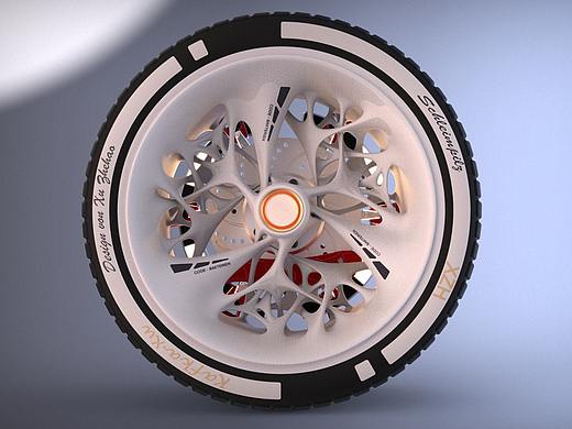 以黏菌为灵感的车轮设计