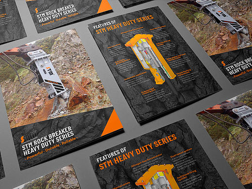 STM Rock Breaker - Heavy Duty Tri Fold A4 Brochur