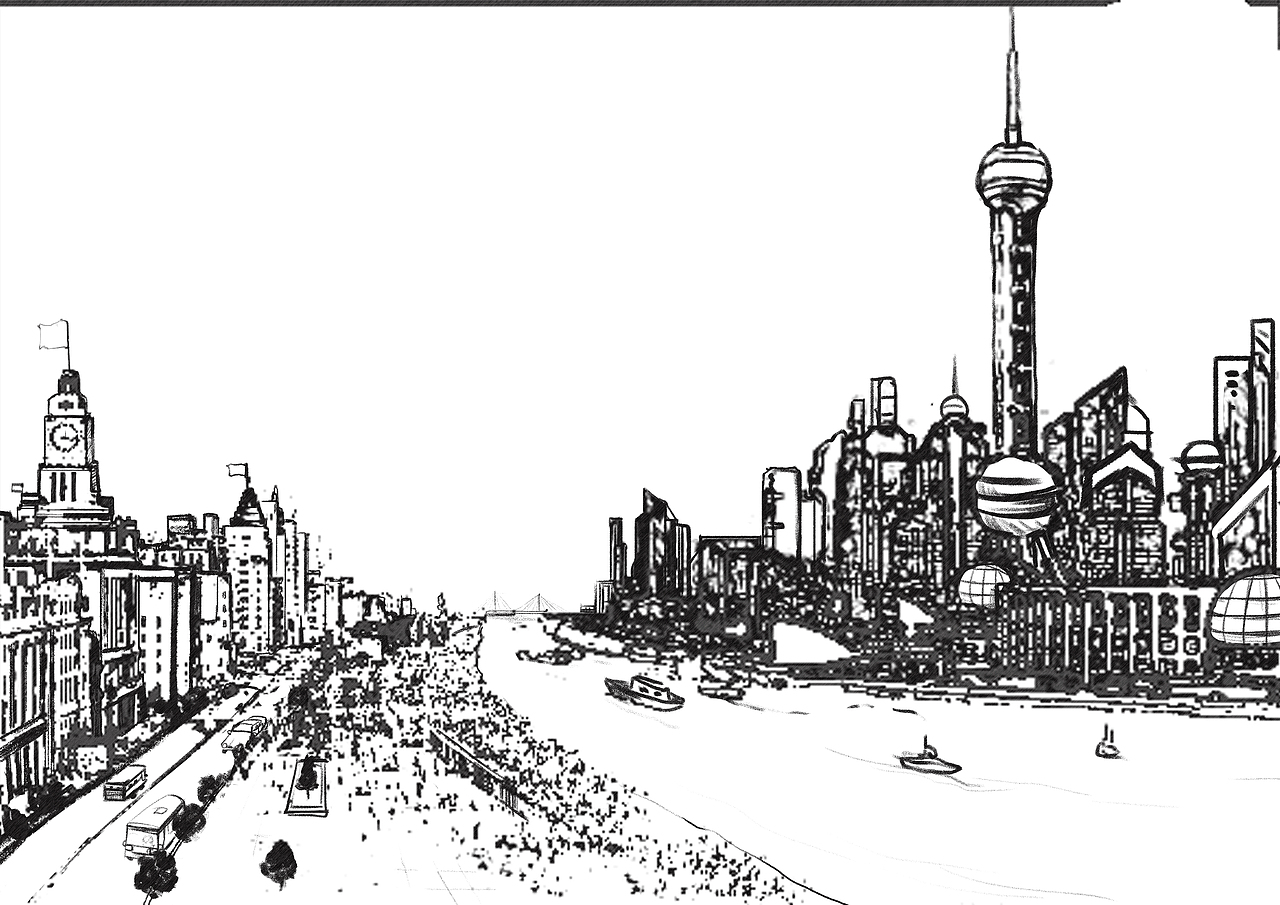 ai 插画 黑白线稿