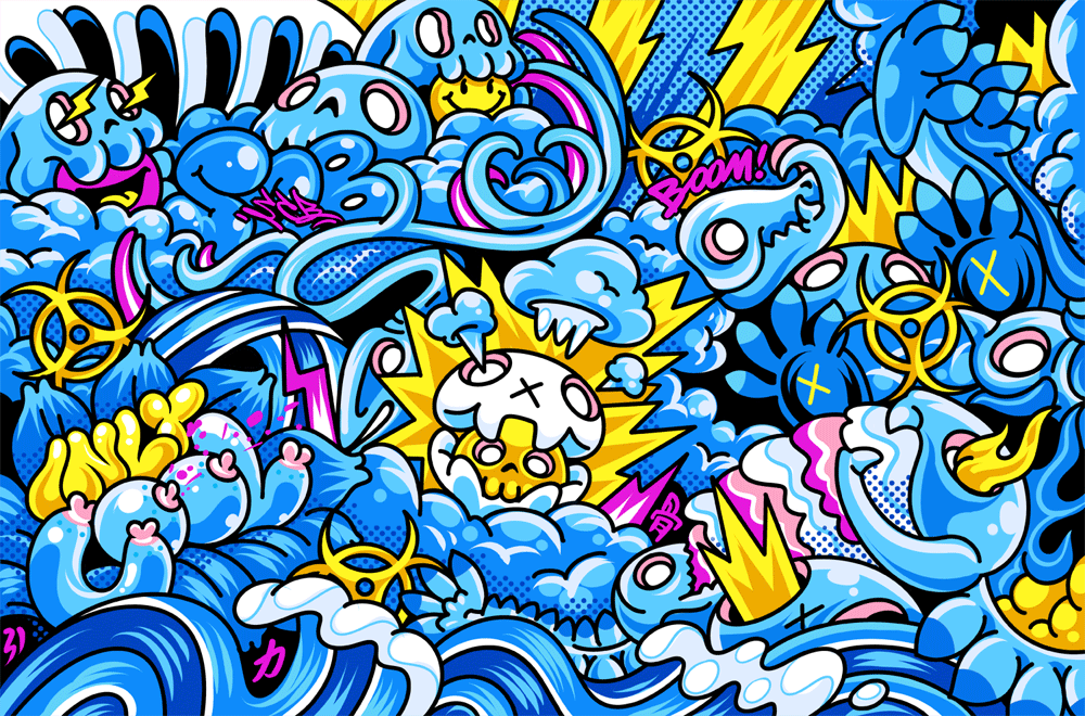 INLY COOL潮玩 × Scb联名海报（图ZMTkyNjM1OTI4） - 新锐潮流插画 - 站酷设计师蔬菜帮帮原创素材 - 站酷ZCOOL