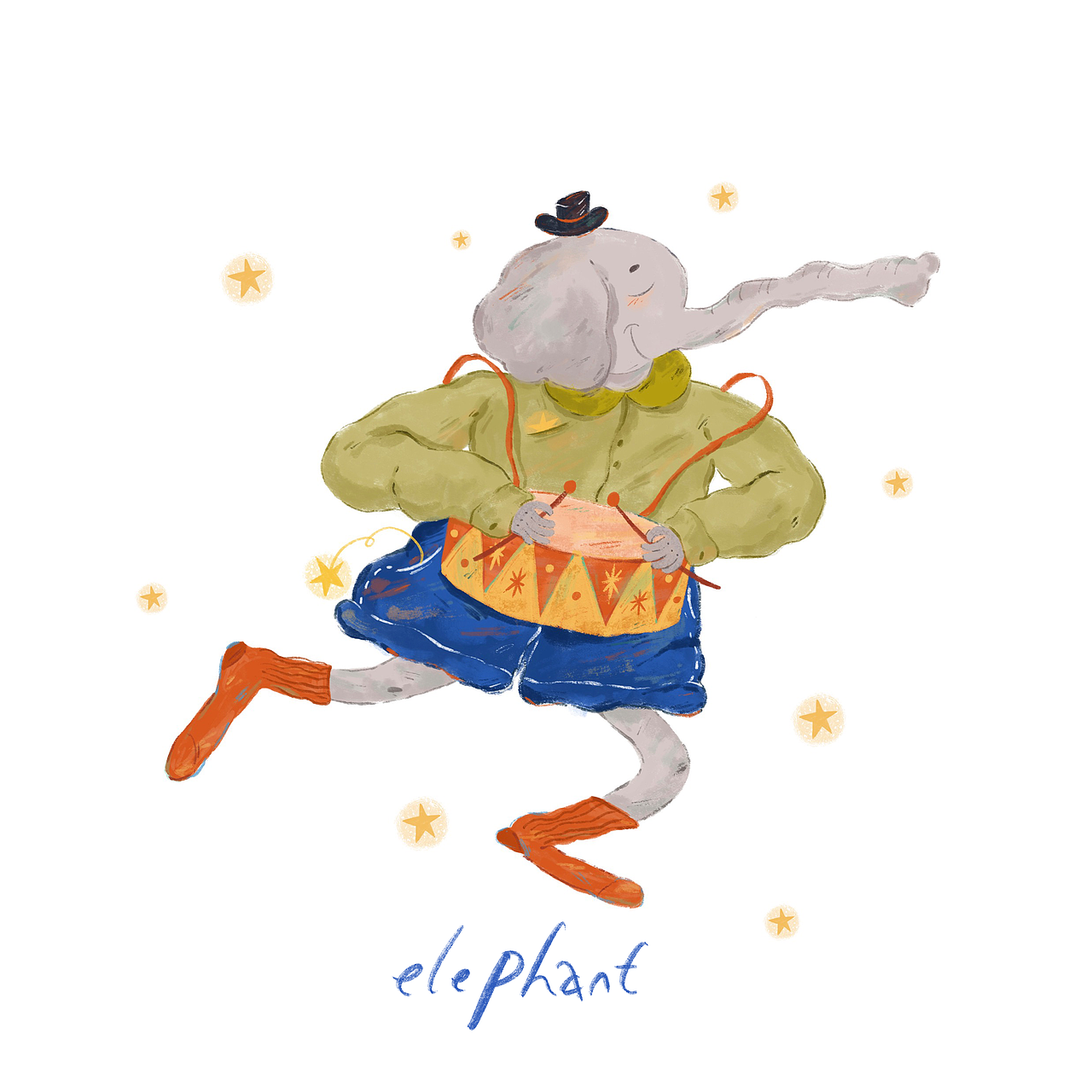 儿童插画-星月动物乐团