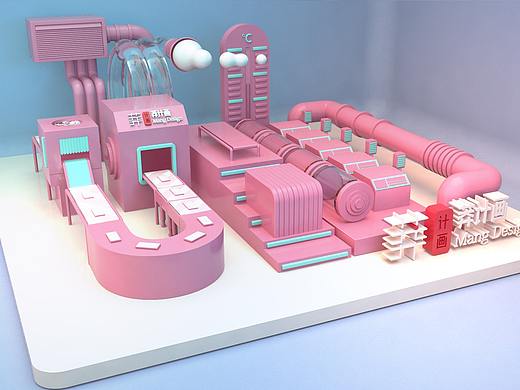 【C4D场景】临摹作品：手机车间流水线（个人主页-ZNTE3NTM4NzI=） - 场景 - 站酷设计师莽计画原创素材 - 站酷ZCOOL