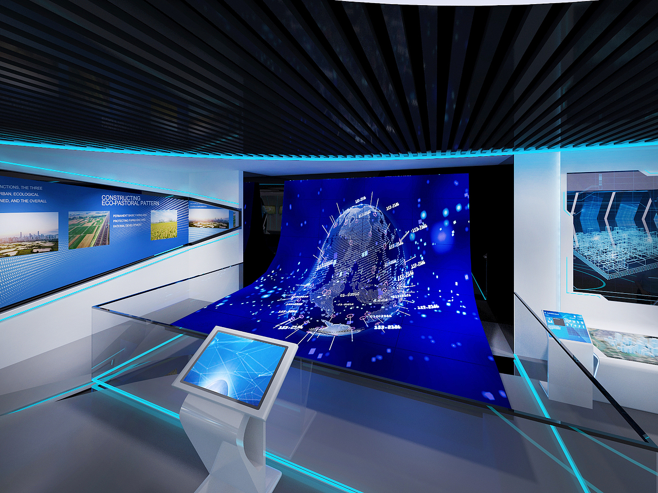 科技感多媒体展厅（图ZMjE2NTg2Mzg4） - 展陈设计 - 站酷设计师TOUCH拓设空间原创素材 - 站酷ZCOOL