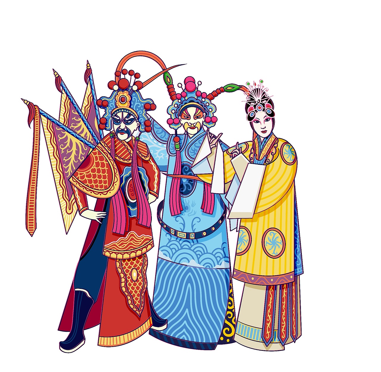 国潮京剧人物插画（图ZMjY3ODM4NjI4） - 商业插画 - 站酷设计师插画师YMM原创素材 - 站酷ZCOOL