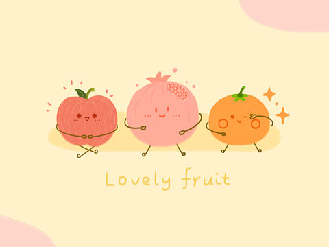 三只可愛(ài)水果（個(gè)人主頁(yè)-ZNjMwODU3NjA=） - 創(chuàng)作習(xí)作 - 站酷設(shè)計(jì)師Elaine10.原創(chuàng)素材 - 站酷ZCOOL