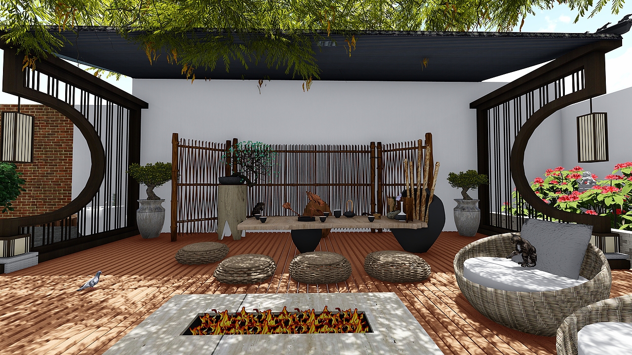 中式小院（图ZMTQ5NDY2NDky） - 场景 - 站酷设计师孝非笑原创素材 - 站酷ZCOOL