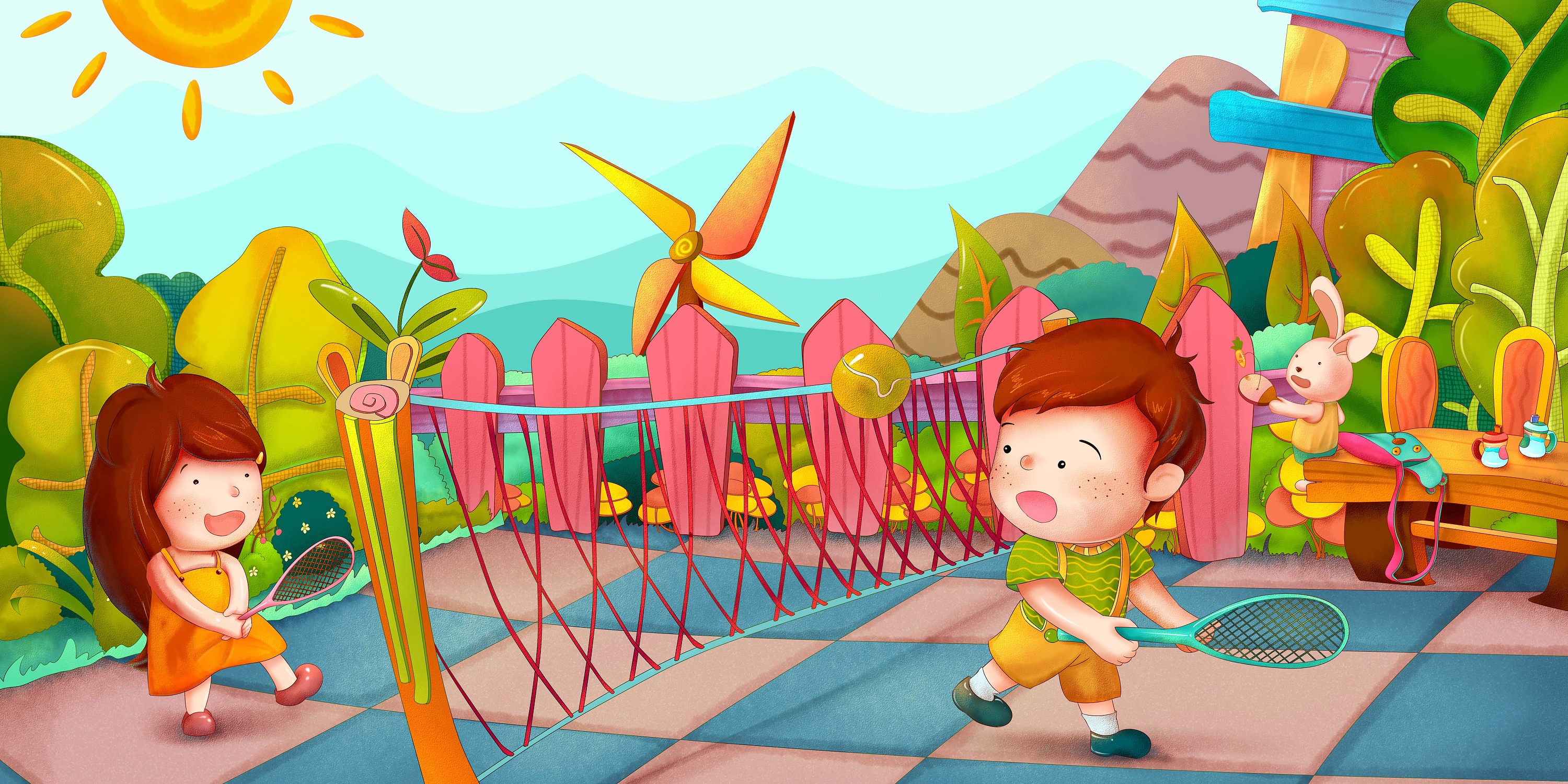 儿童插画《美好的一天》和《动物回森林》选张