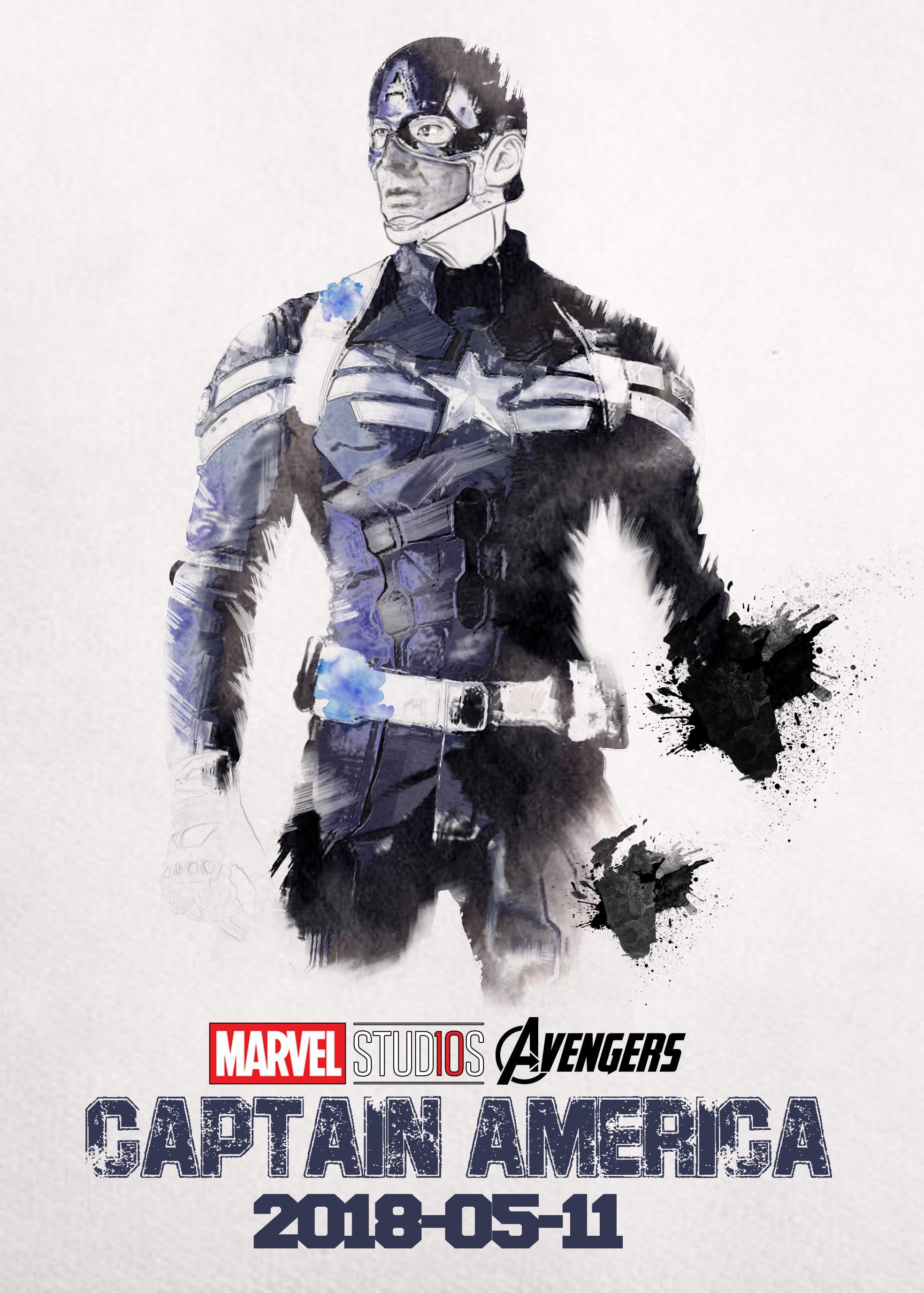 水彩漫威人物海报