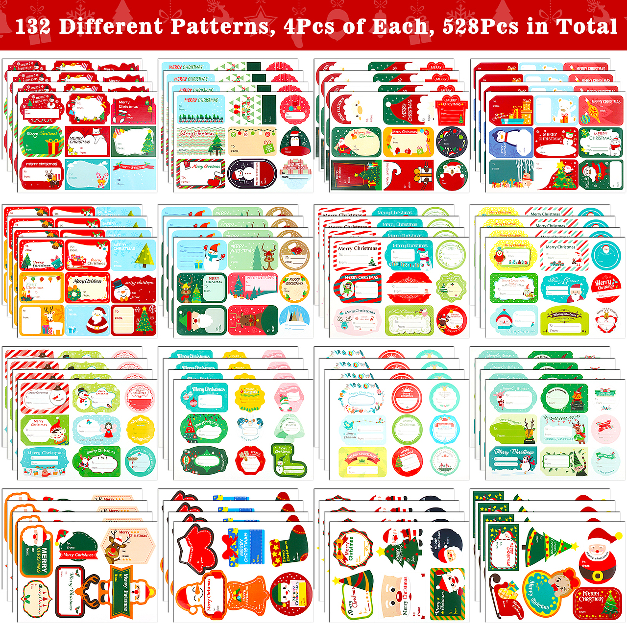 亚马逊套图设计-圣诞儿童卡通贴纸