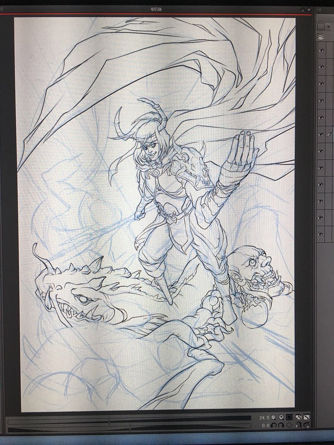 下次再传这张,还在修改这个该死的手部透视,发一些中途拍下来的花絮吧