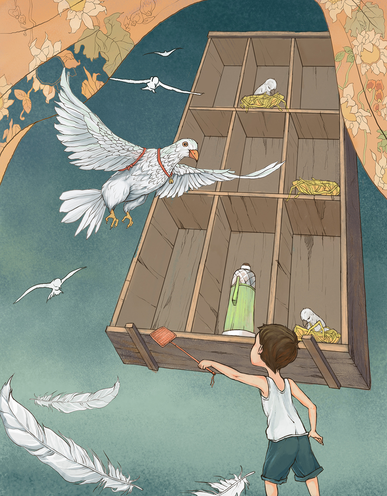 自己给草房子配的插图,上完颜色感觉好奇怪,努力……北京/插画师/6年