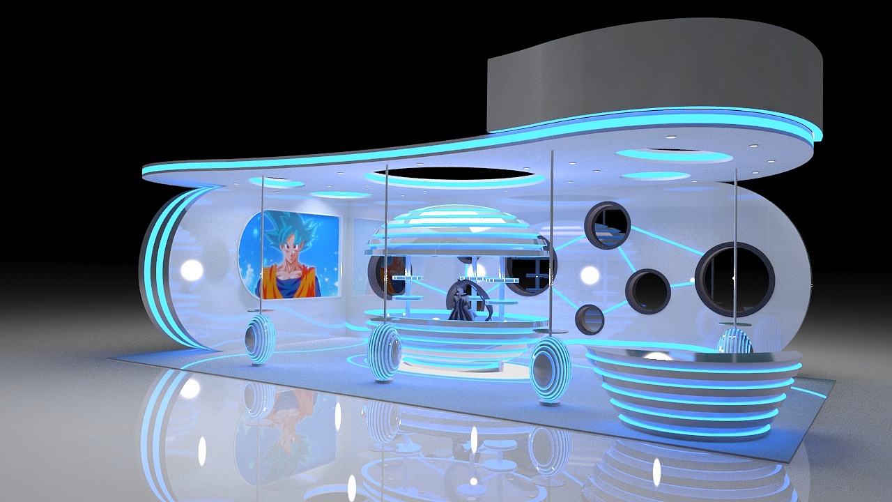 科技感展台,当时百度了一张缩略图 然后搞