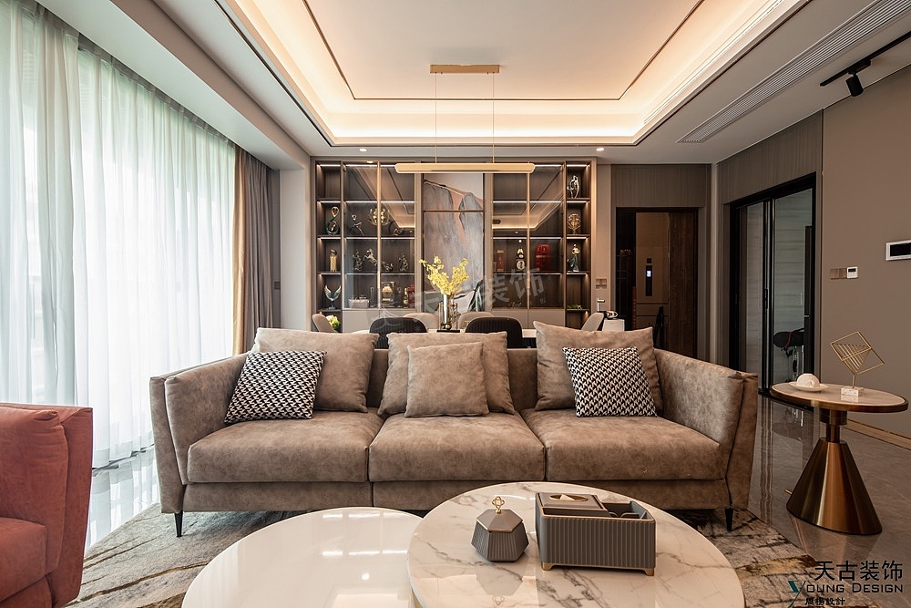 重庆壹江郡装修完工实景案例壹江郡轻奢风大平层设计