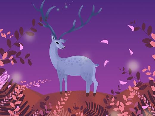 月下鹿（個人主頁-ZNDY4ODgzNjg=） - 藝術(shù)插畫 - 站酷設(shè)計師唯依怡笙原創(chuàng)素材 - 站酷ZCOOL