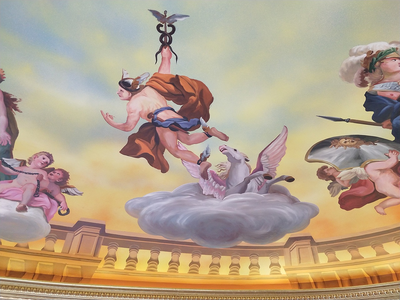 云南壁画天顶穹顶壁画墙绘手绘墙欧式油画