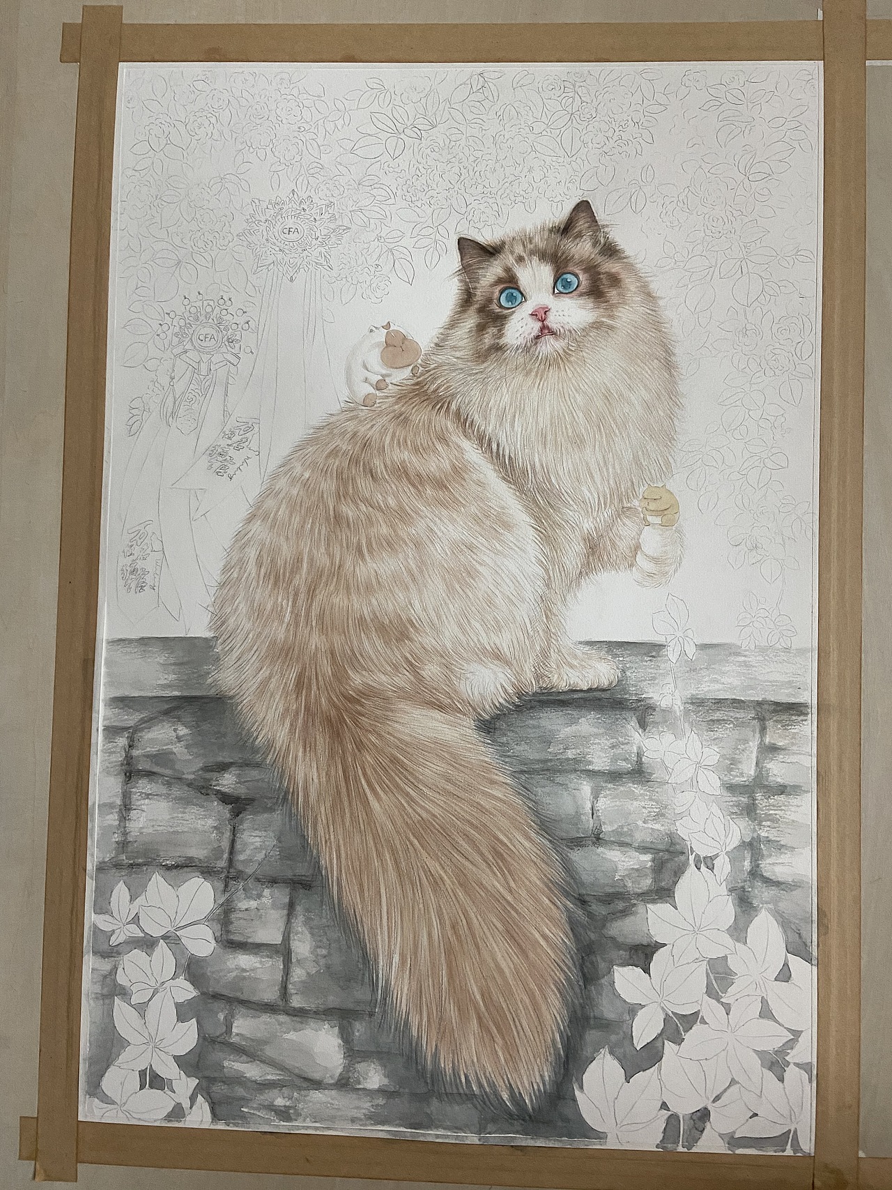 《八仙九猫》水彩插画系列