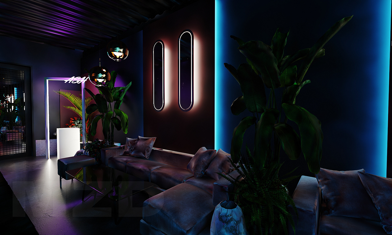 酒吧设计|成都专业酒吧设计|ASH水烟酒吧设计效果图