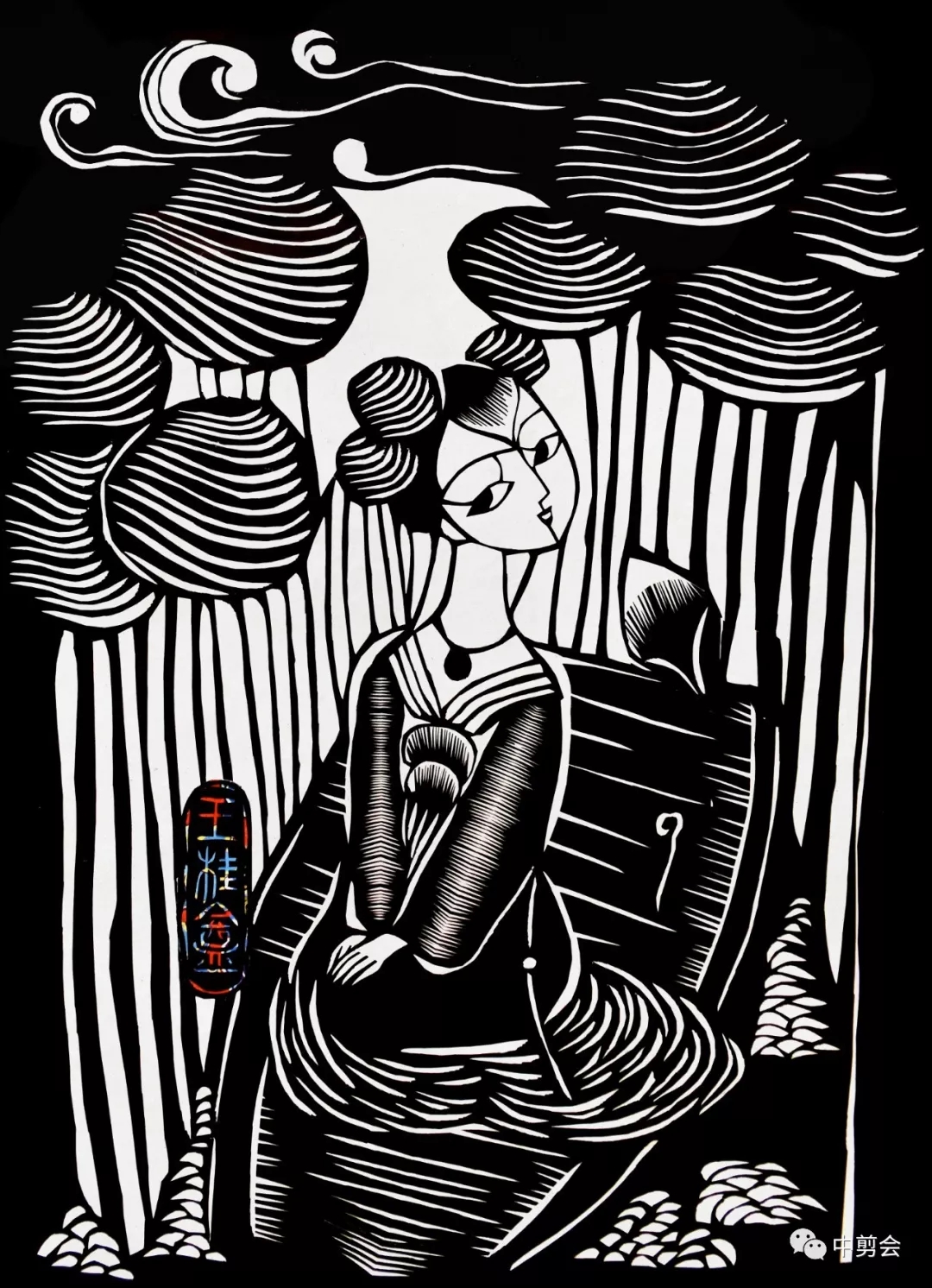 【剪纸人物】空山无人·水流花开 ——王继红的剪纸艺术_中剪会-站酷