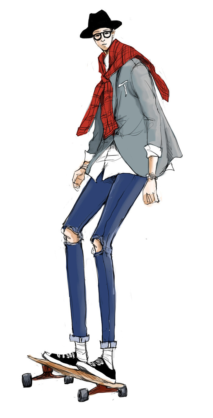 一大波长腿欧巴手绘!