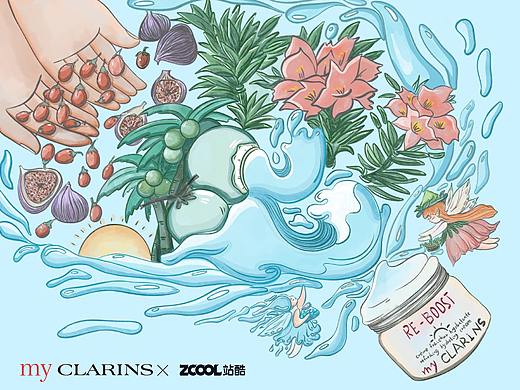 #my CLARINS 尋找天然好食肌，天然補(bǔ)水安全無刺激！（個(gè)人主頁(yè)-ZNTkwNzA4NTY=） - 海報(bào) - 站酷設(shè)計(jì)師Jane彭彭原創(chuàng)素材 - 站酷ZCOOL