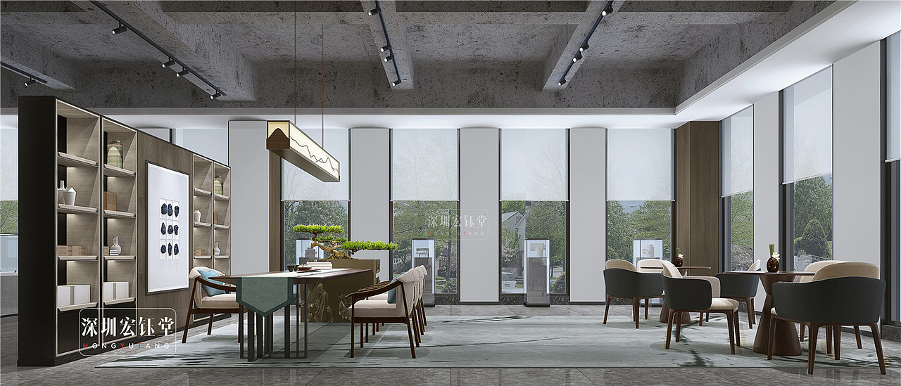 郑州中式办公室装修公司-郑州工程公司办公室装修案例