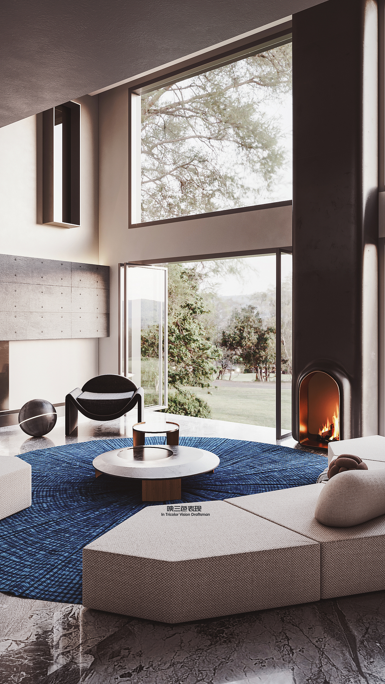 in-Tricolor | 混搭：鲜艳的潜入，超精致三层时尚别墅（图ZMjYyMDEzMjc2） - 家装设计 - 站酷设计师映三色视觉表现原创素材 - 站酷ZCOOL