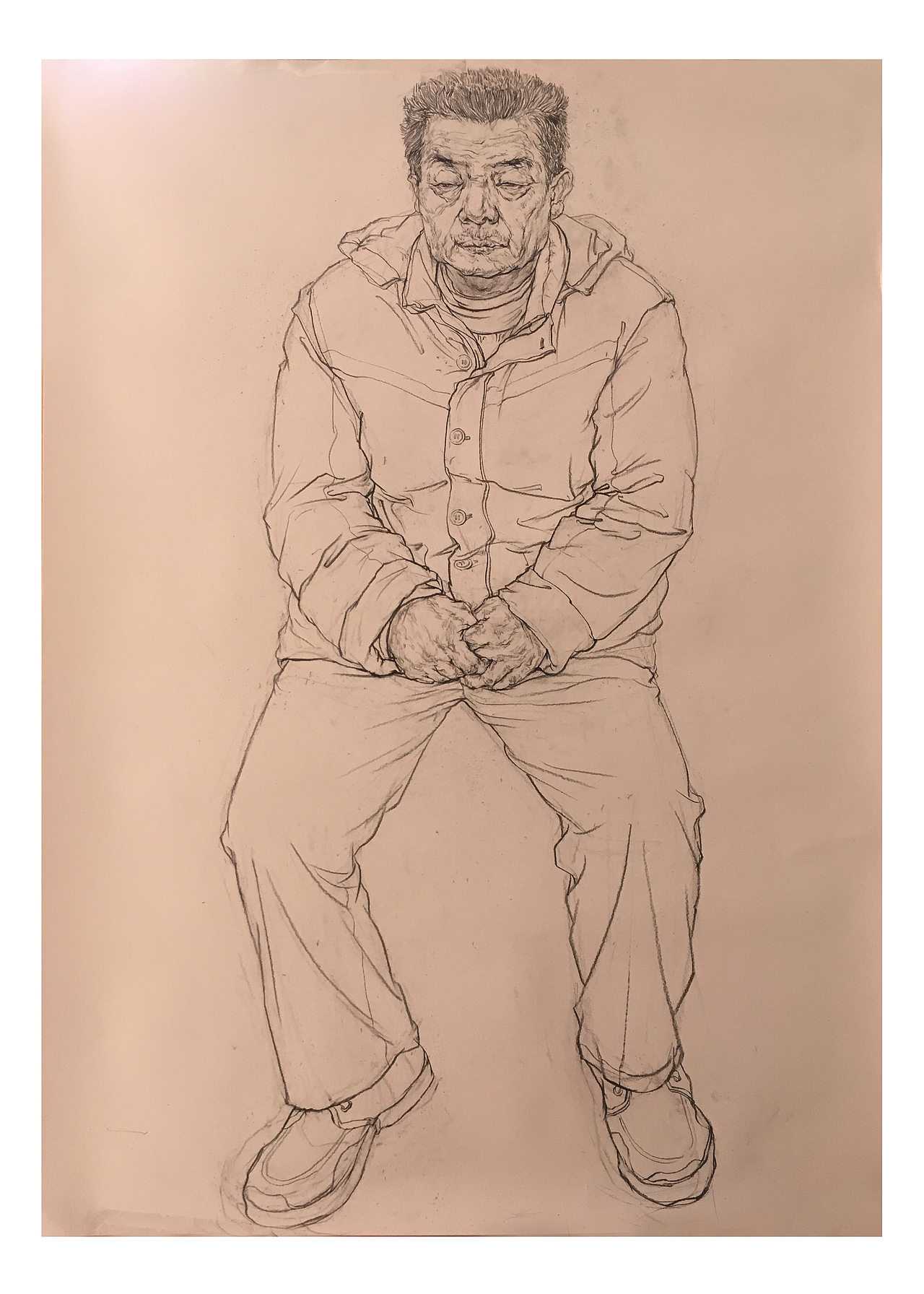 线性素描/人物全身肖像 (全开 4小时 写生)
