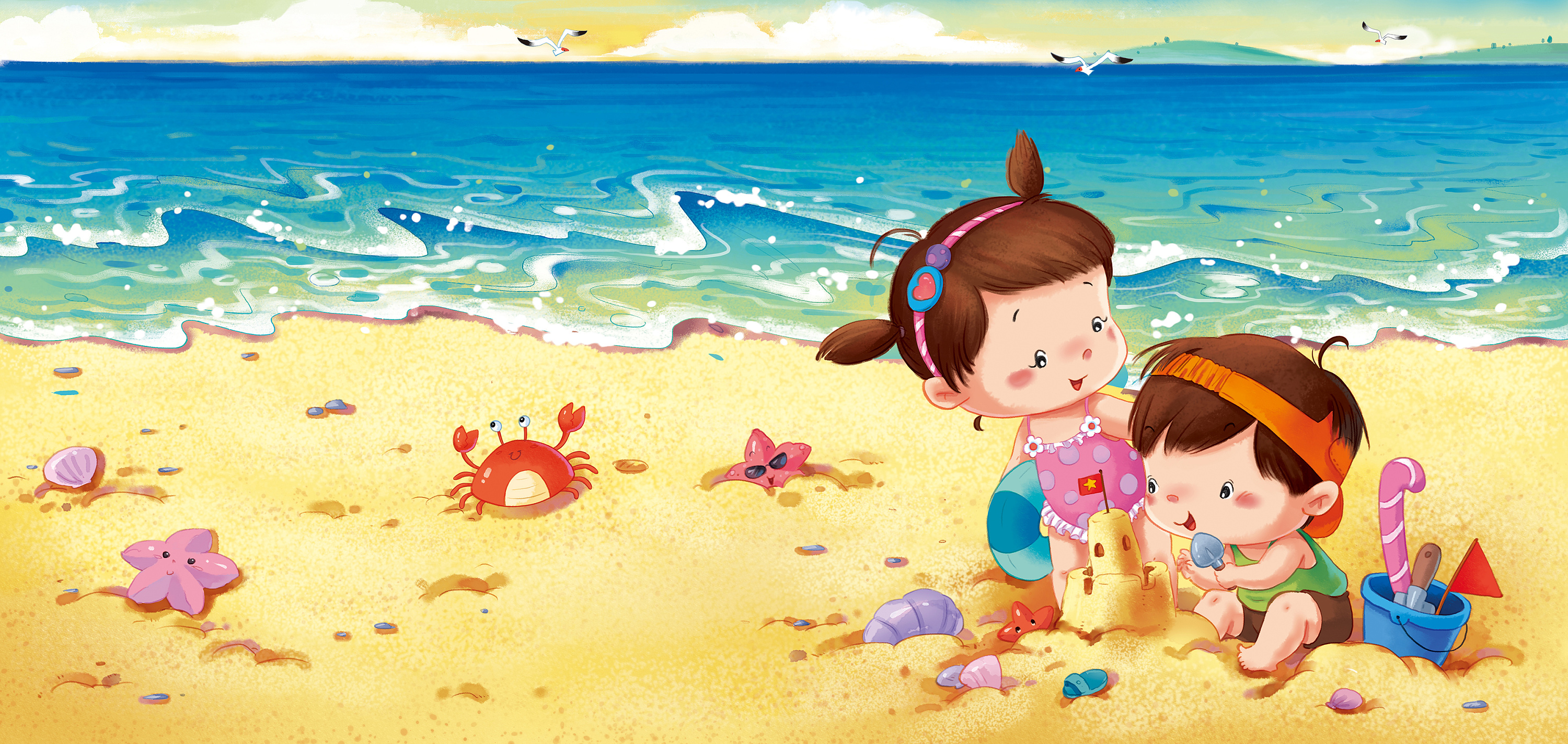 春,夏,秋,冬封面插画|插画|儿童插画|左佐森 - 原创作品 - 站酷