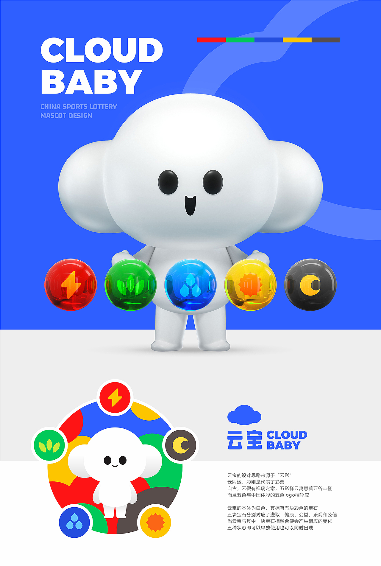 中国体彩吉祥物设计——云宝（图ZMjA5MjEzODE2） - IP形象 - 站酷设计师天空之城的下水道原创素材 - 站酷ZCOOL