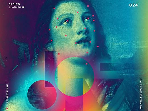 名画改风格复刻海报