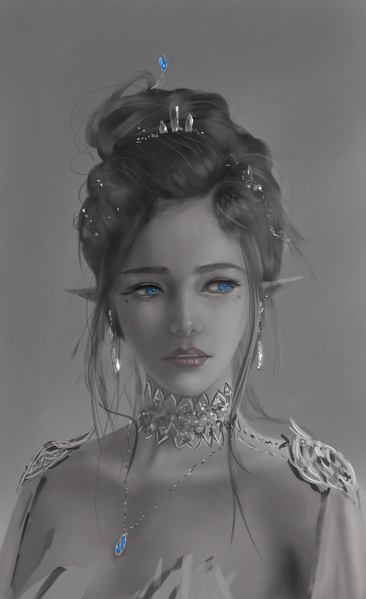 临摹wlop大神20年八月作品海琴烟（图ZMjUwODEwOTE2） - 概念设定 - 站酷设计师Czl栗子原创素材 - 站酷ZCOOL