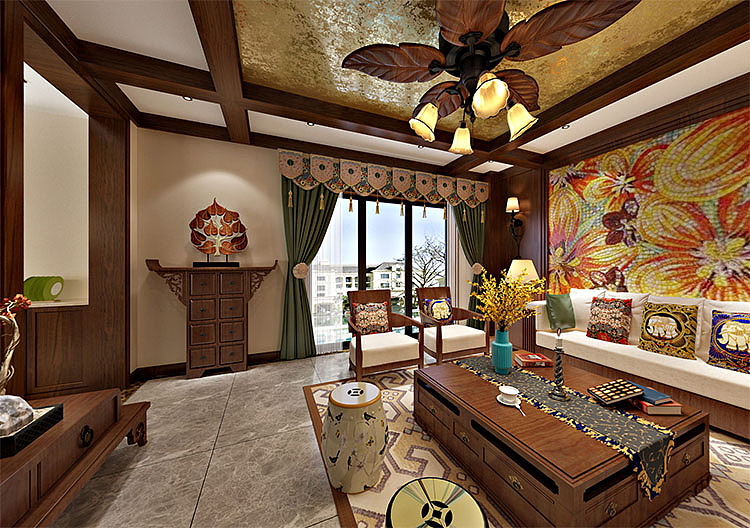 450㎡東南亞中式混搭山與城（圖ZMTEzOTYwMjky） - 家裝設(shè)計(jì) - 站酷設(shè)計(jì)師華潯品味裝飾原創(chuàng)素材 - 站酷ZCOOL