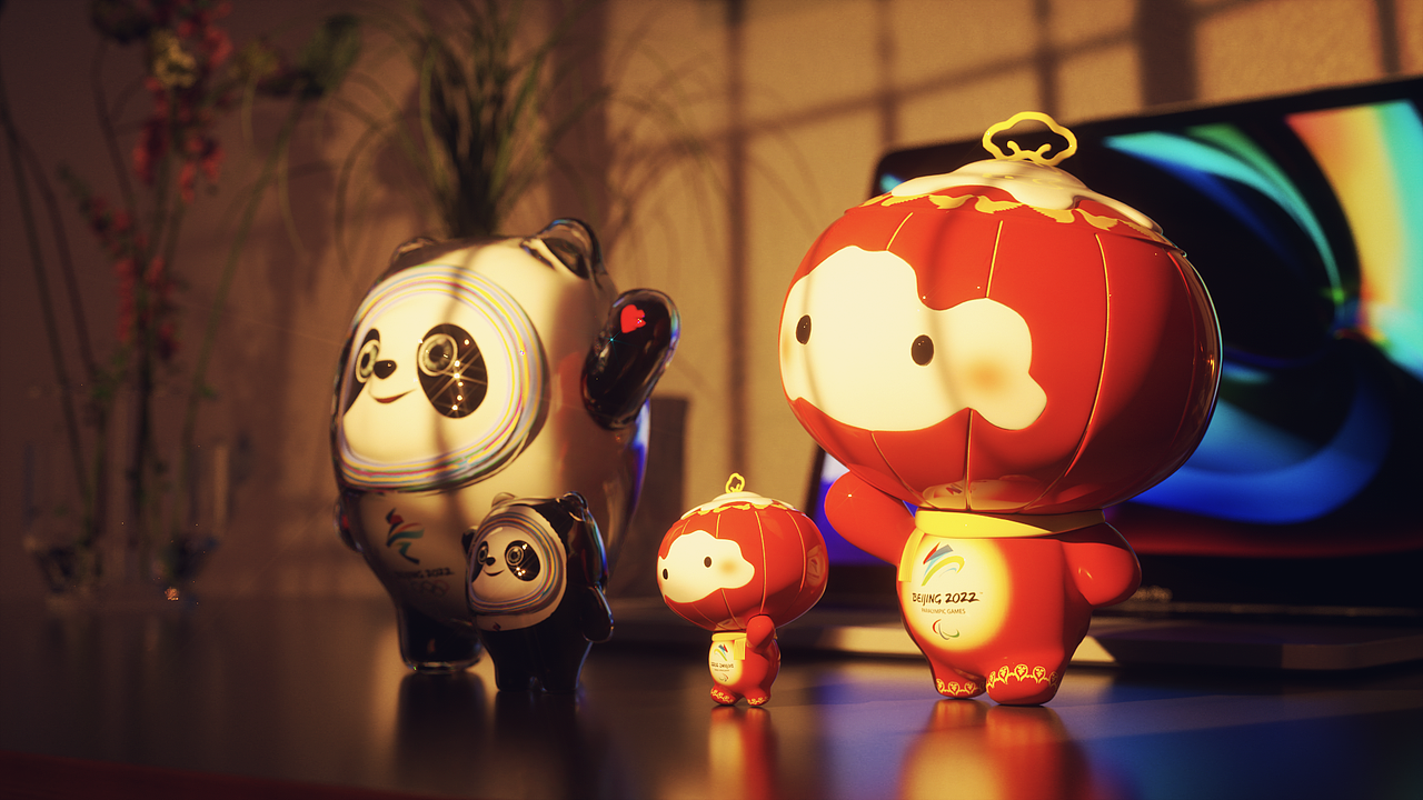 找个模型渲个冰墩