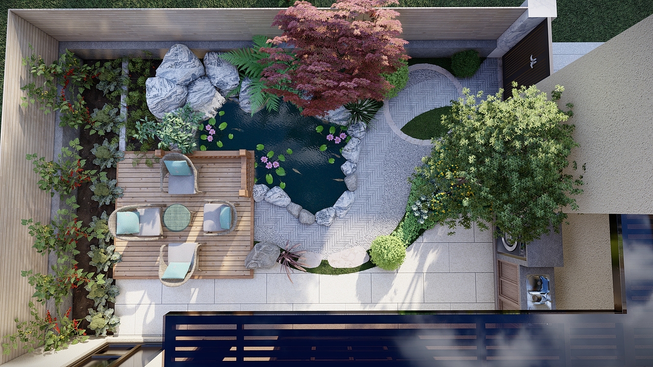 重庆大渡口100平禅意花园改造|空间|景观设计|合庭院梦景观_原创作品