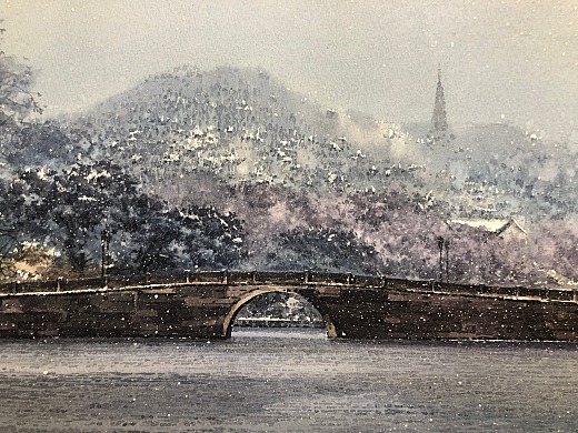 水彩風景——2022 初春又雪