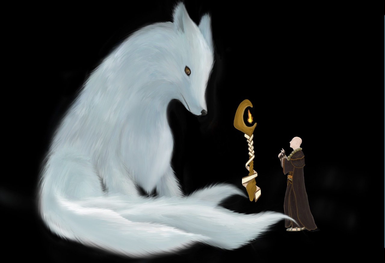 人,狐狸,棒槌画完以后整体调整一下位置,眼神什么的.