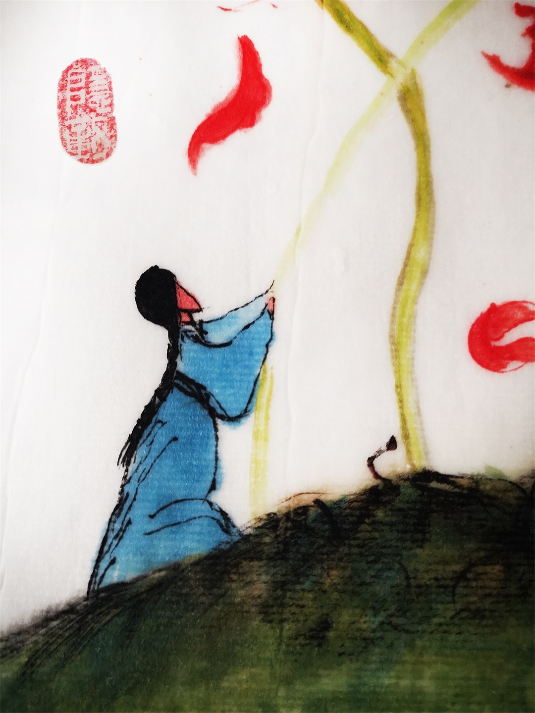 彼岸花开山坡（图ZMTc4MjYzMjE2） - 绘画 - 站酷设计师隐彰原创素材 - 站酷ZCOOL