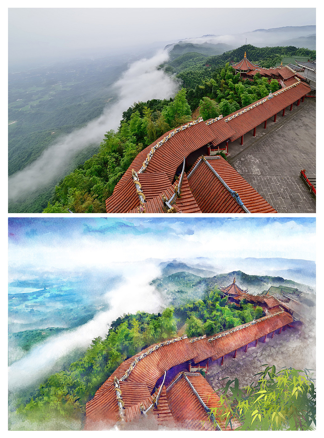 邮局风景明信片定制——《美丽四川》（图ZNDU3MzY0NjA=） - 商业插画 - 站酷设计师春和绘原创素材 - 站酷ZCOOL