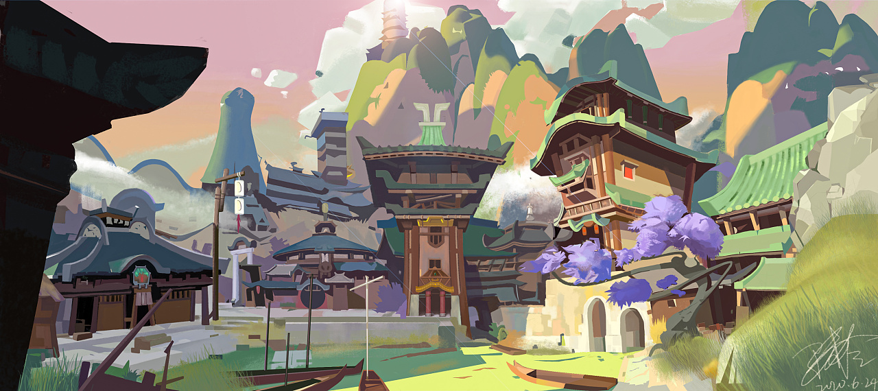 场景1|插画|游戏原画|陈大乐子 - 临摹作品 - 站酷 (zcool)