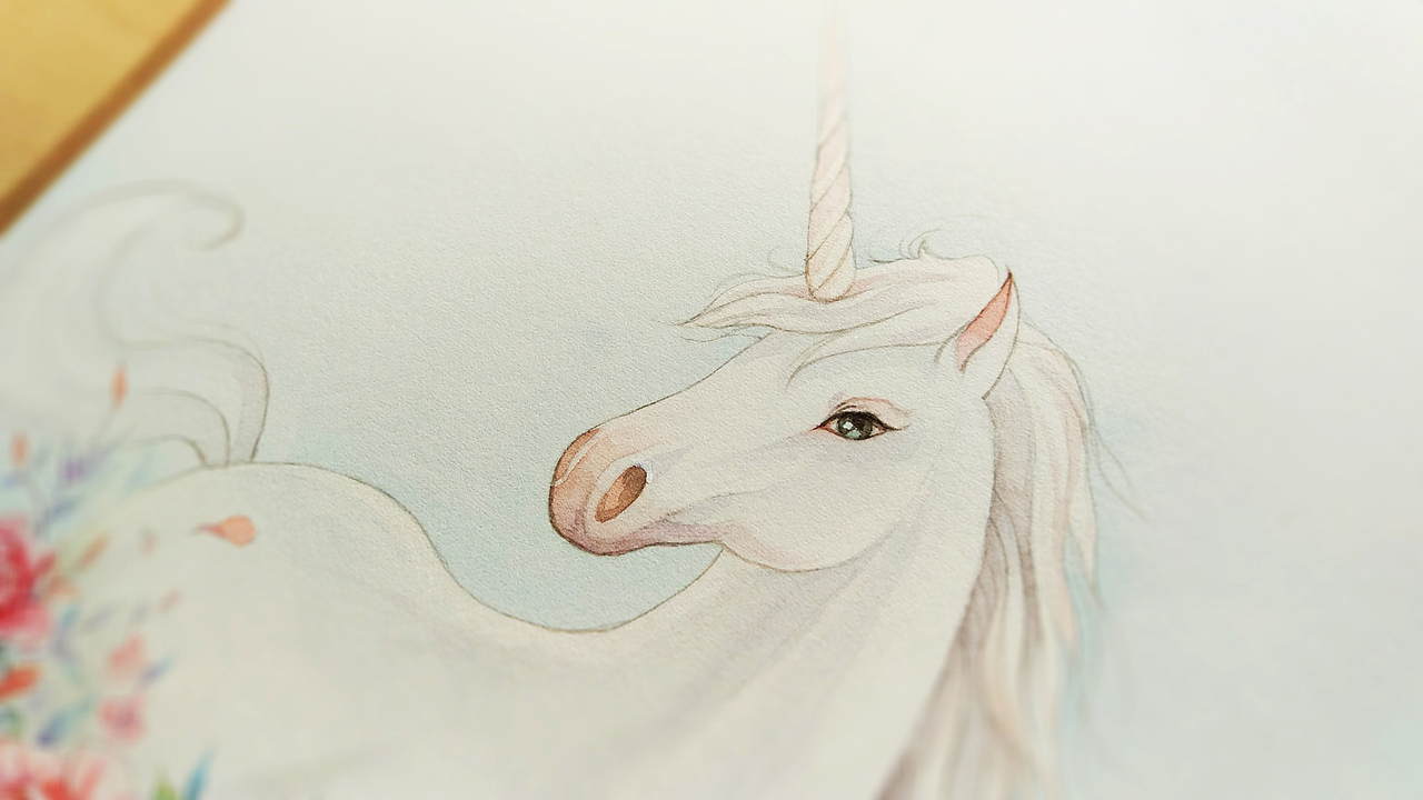 水彩 獨角獸（圖ZNTU3MjIxMDA=） - 創(chuàng)作習作 - 站酷設(shè)計師Airlsa原創(chuàng)素材 - 站酷ZCOOL