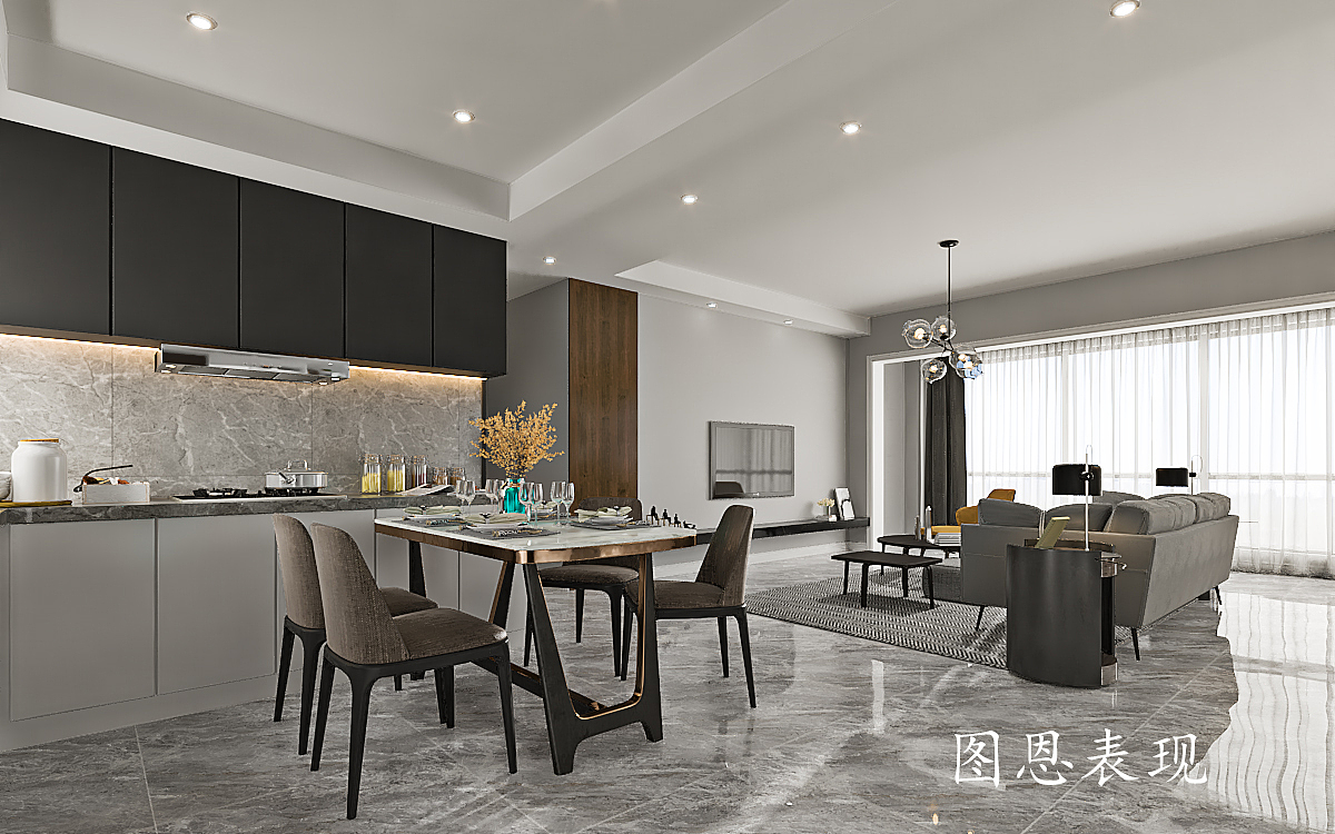 现代客餐厅（图ZMTcyOTcxMzA4） - 建筑/空间 - 站酷设计师dynamic77原创素材 - 站酷ZCOOL