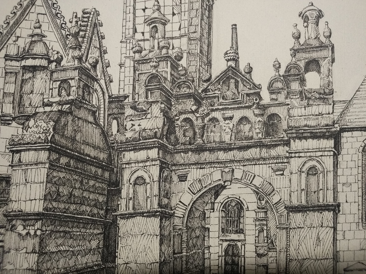 写生建筑一张(附步骤图)