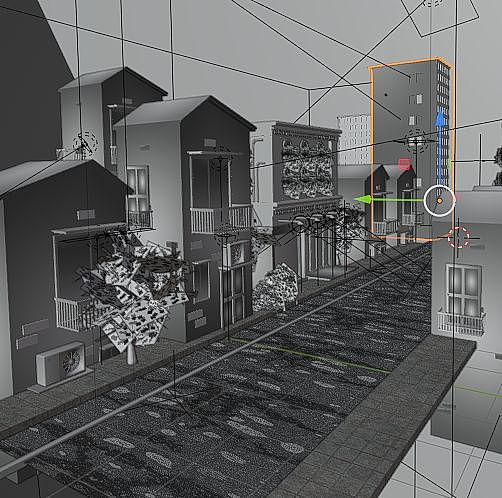 blender雨夜建模渲染